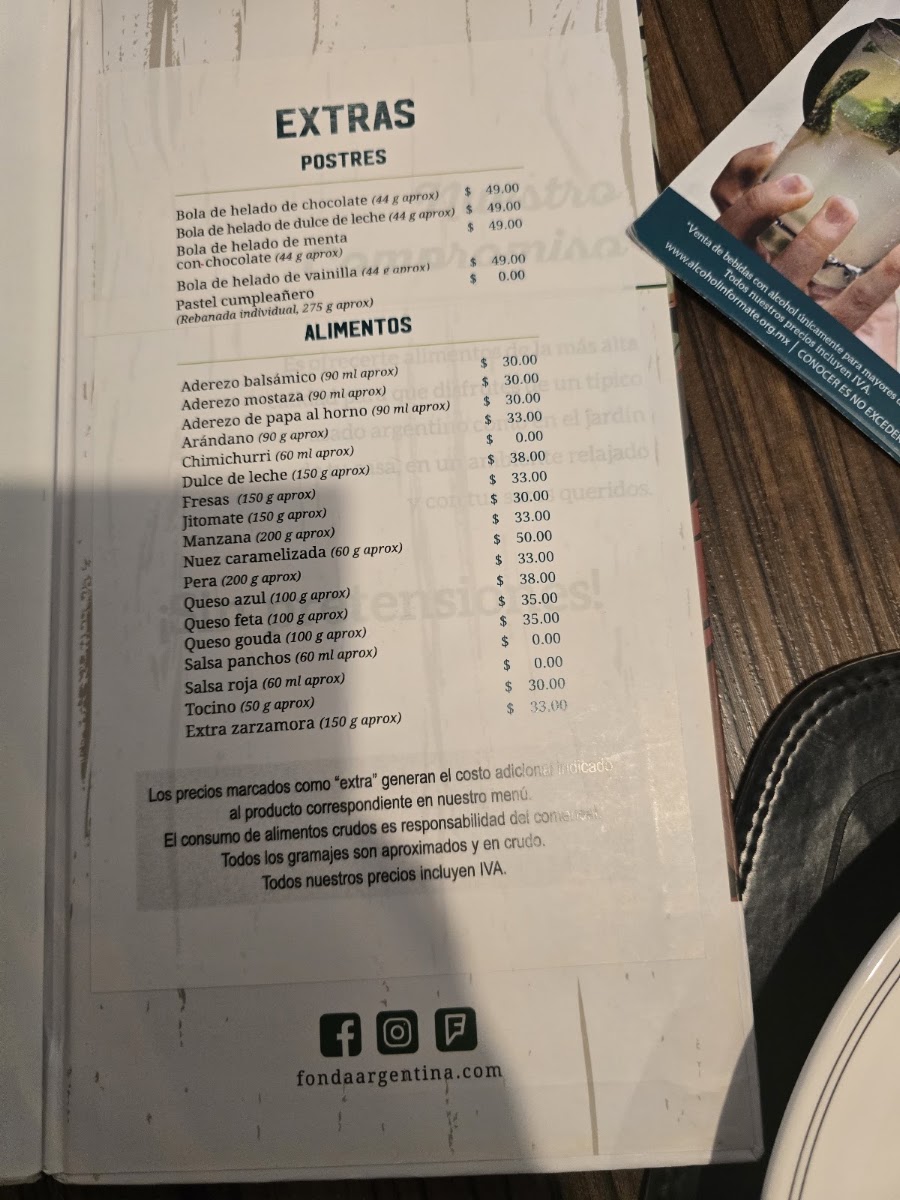 Fonda Argentina Nápoles Menu Photo 8