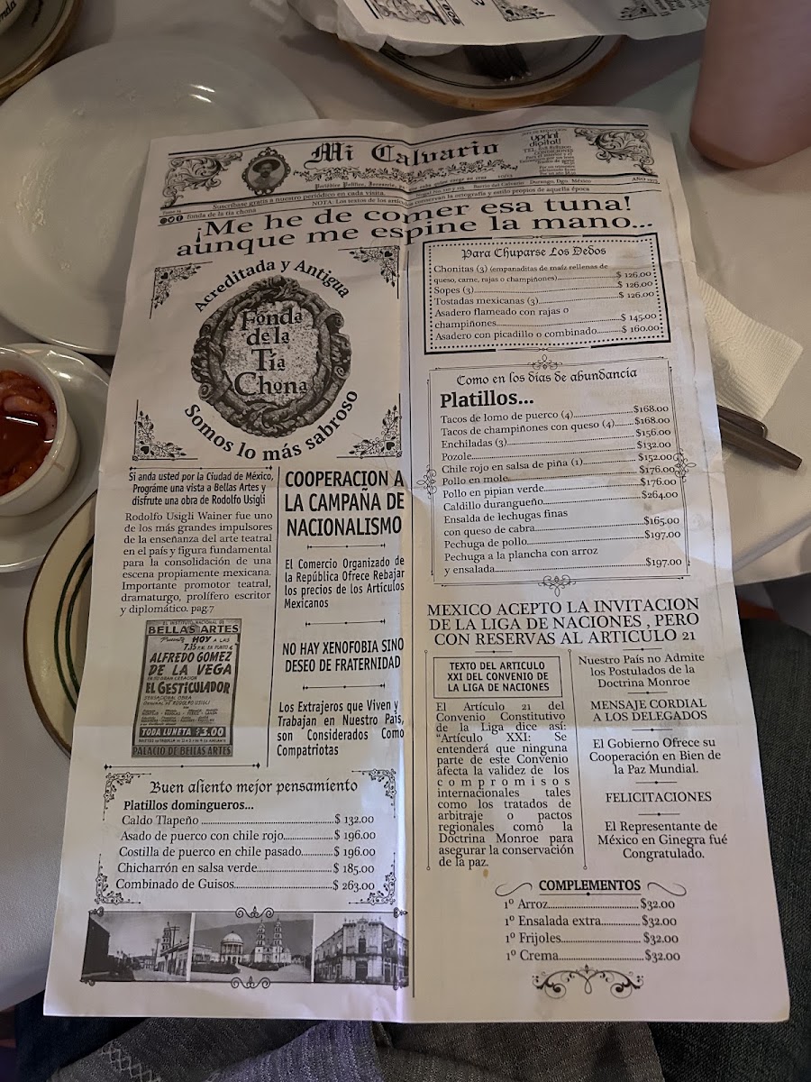 Fonda De La Tia Chona Menu Photo 2