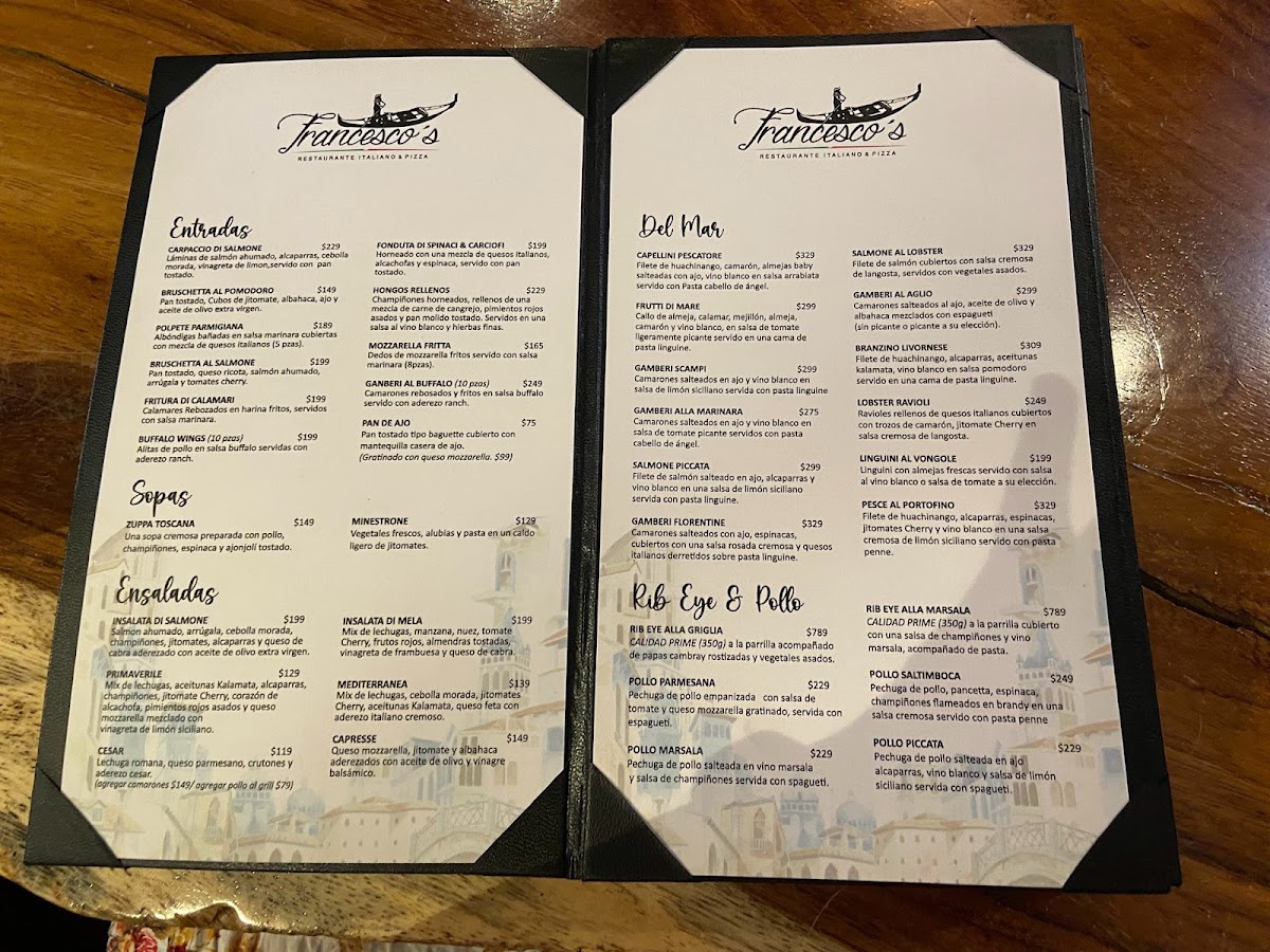 Francesco's Restaurante Italiano Y Pizza Menu Photo 2