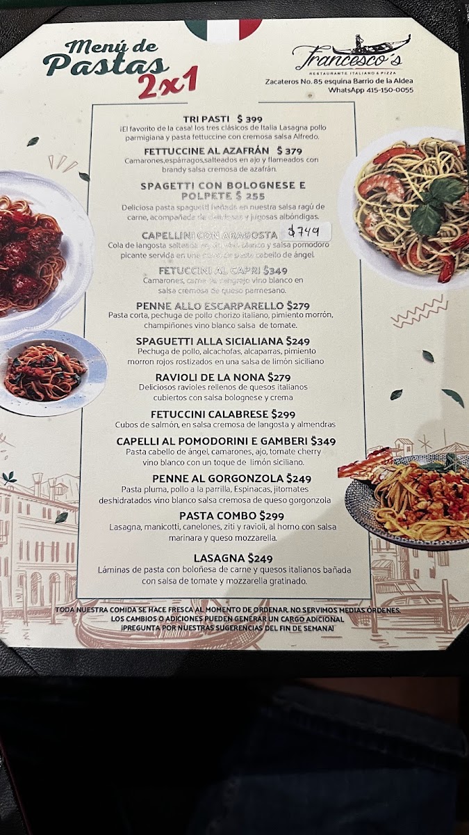 Francesco's Restaurante Italiano Y Pizza Menu Photo 5