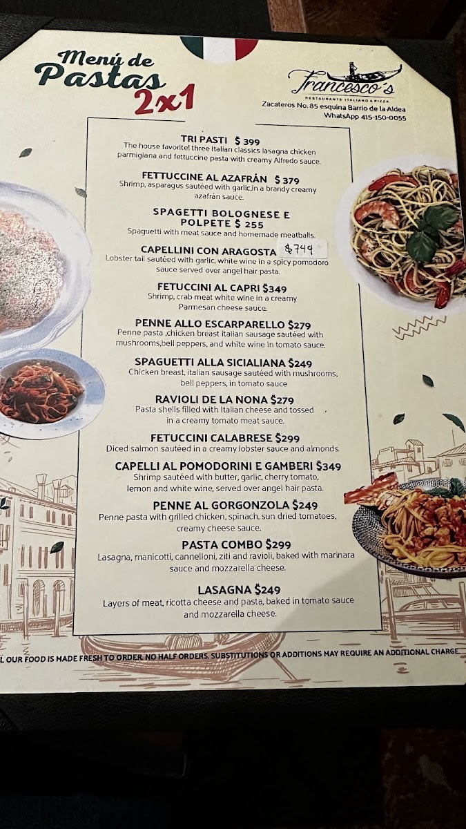 Francesco's Restaurante Italiano Y Pizza Menu Photo 8