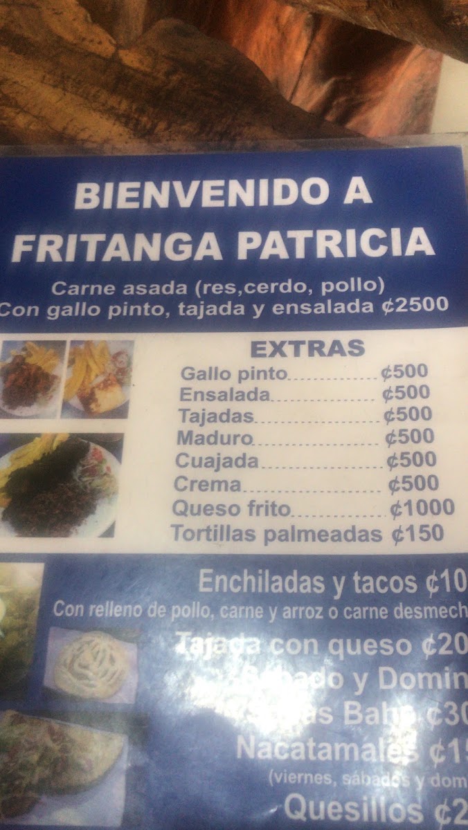 Fritanga Patricia Menu