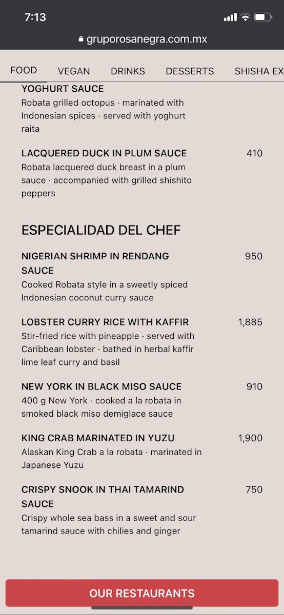 Funky Geisha Asian Restaurant In Cancun Menu Photo 10