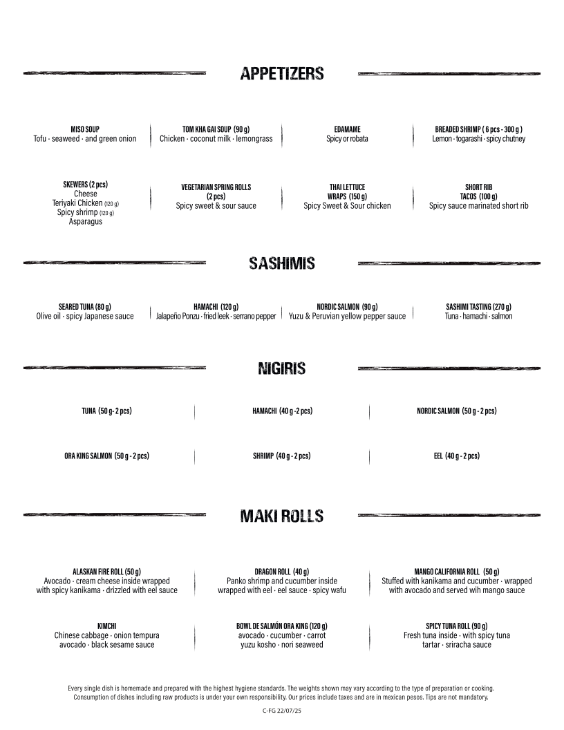 Funky Geisha Asian Restaurant In Cancun Menu Photo 2