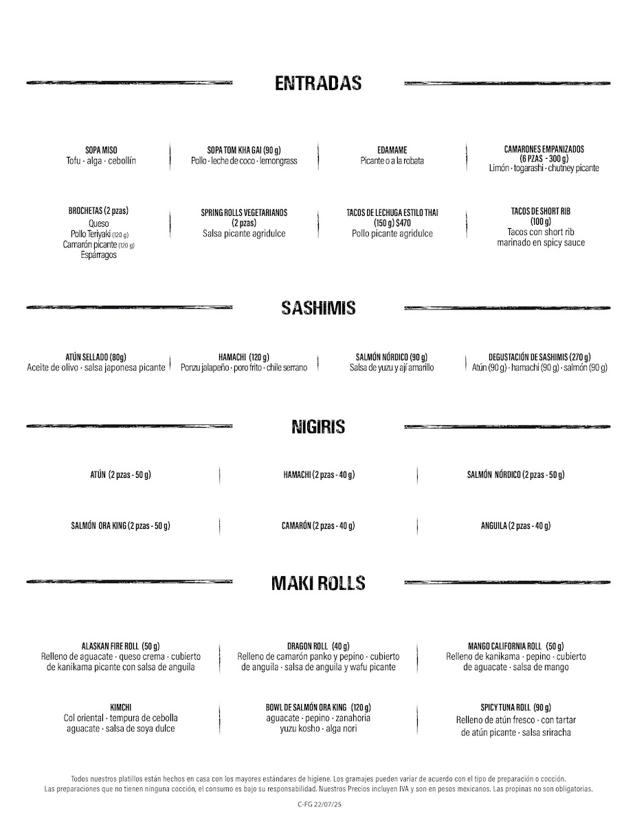 Funky Geisha Asian Restaurant In Cancun Menu Photo 4