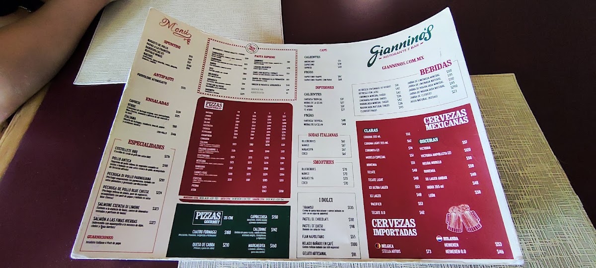 Giannino's Campestre Menu