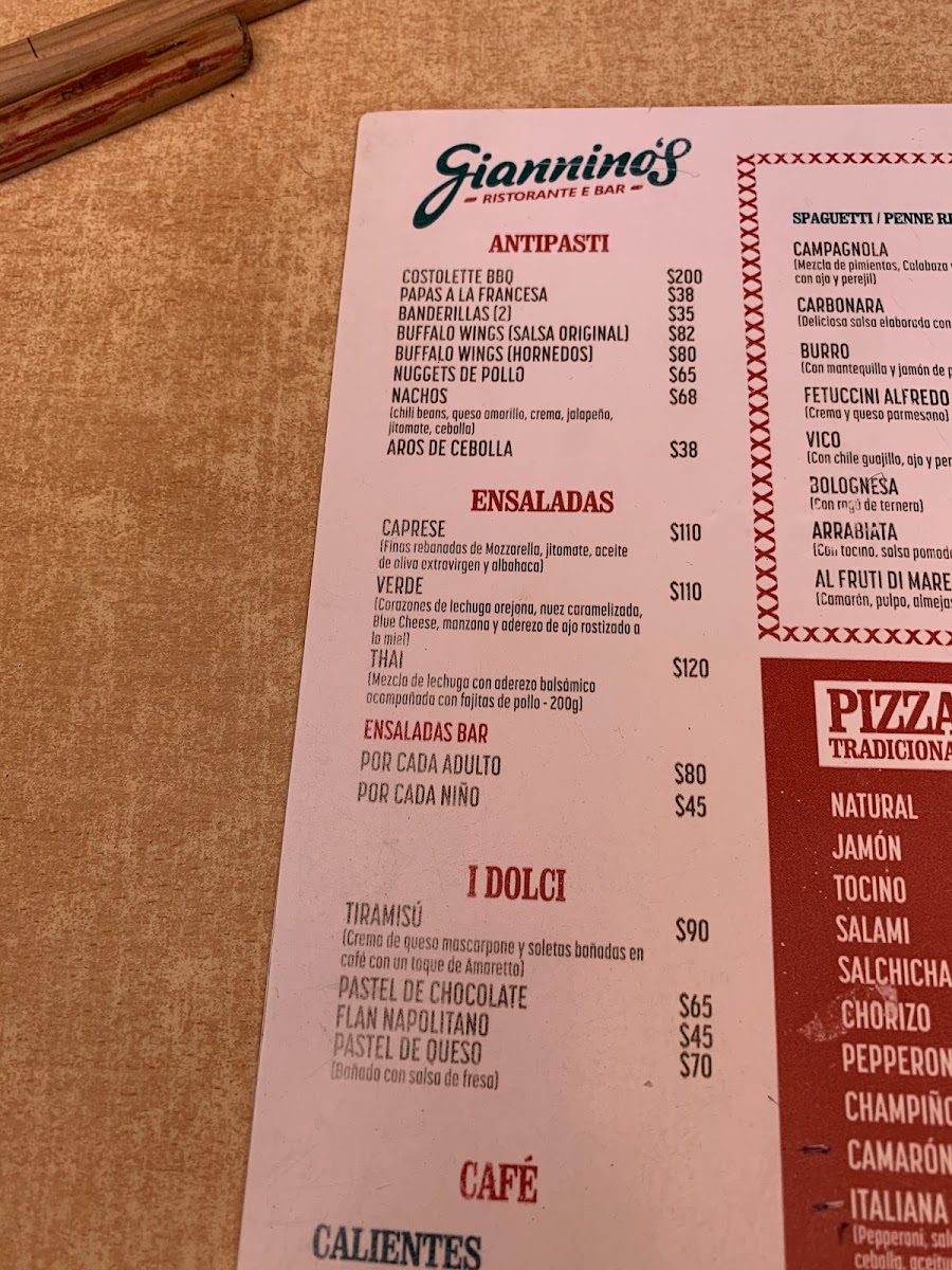 Giannino´s Renacimiento Menu Photo 2