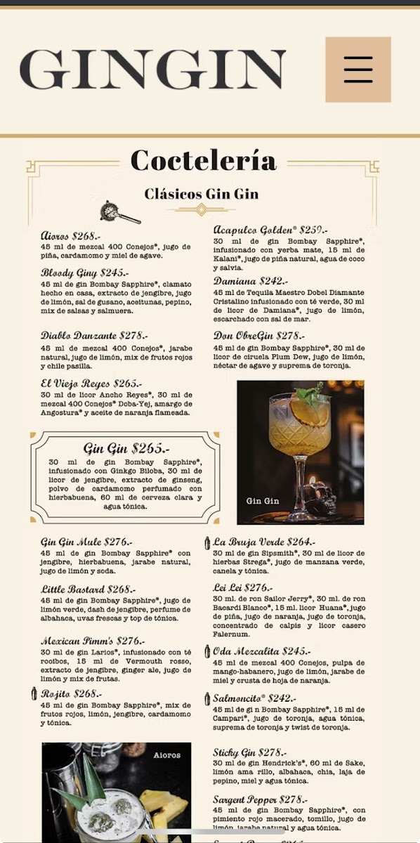 Gin Gin Alvaro Obregon Menu Photo 2