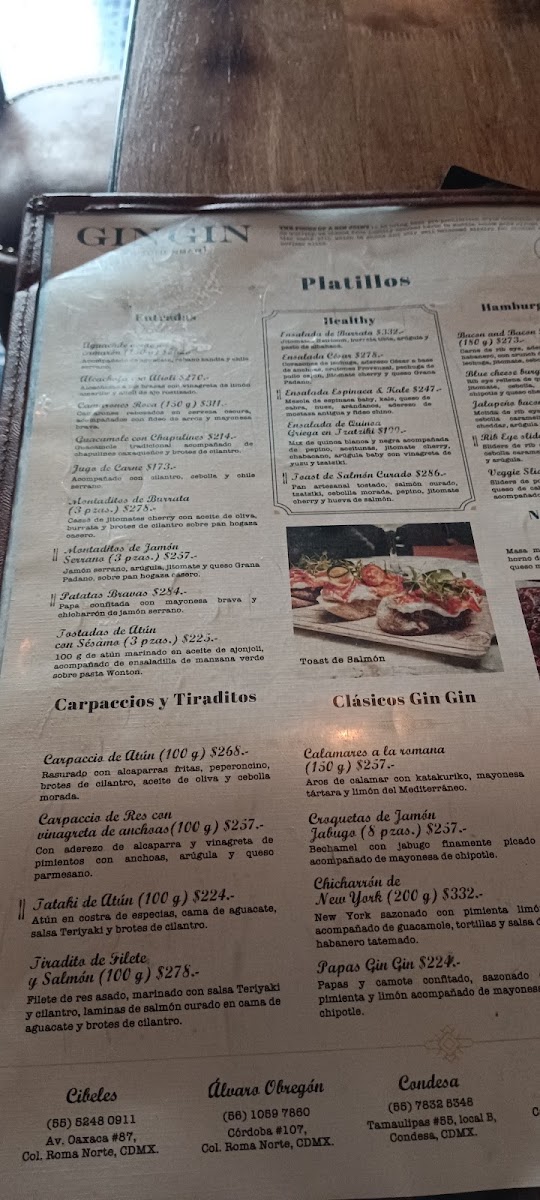 Gin Gin Alvaro Obregon Menu Photo 8