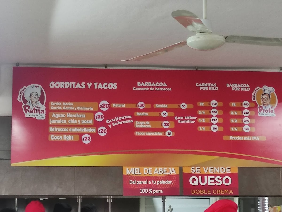 Gorditas Don Rafita [Torre Chiapas] Menu