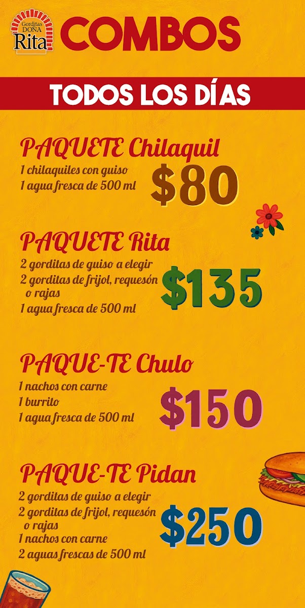 Gorditas Dona Rita Menu