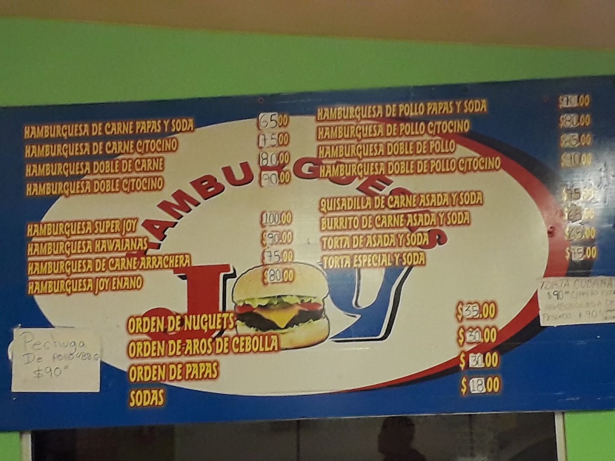Hamburguesas Joy Menu
