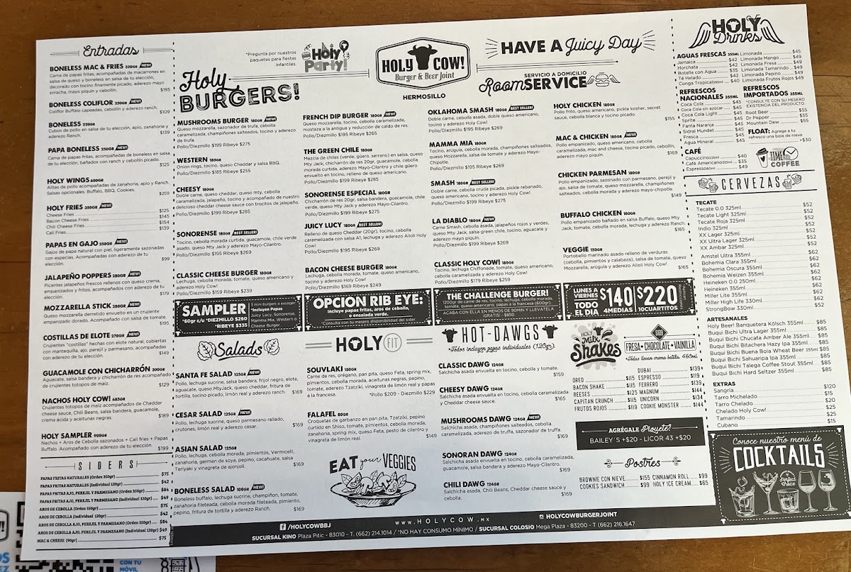 Holy Cow! Burger & Beer Joint Menu Photo 2