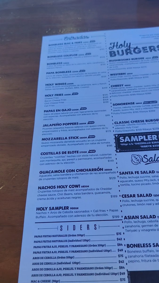 Holy Cow! Burger & Beer Joint Menu Photo 3