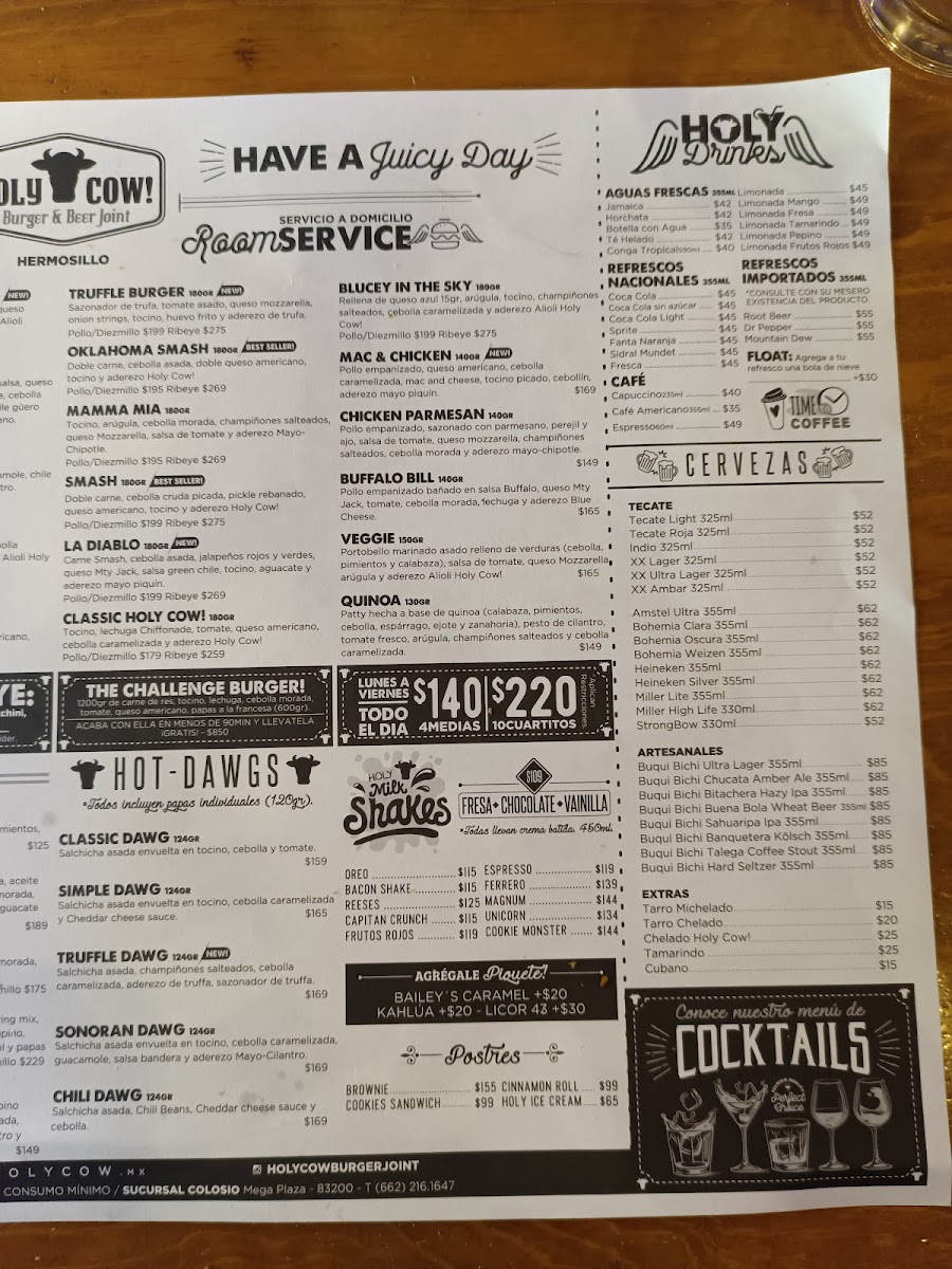 Holy Cow! Burger & Beer Joint Menu Photo 5