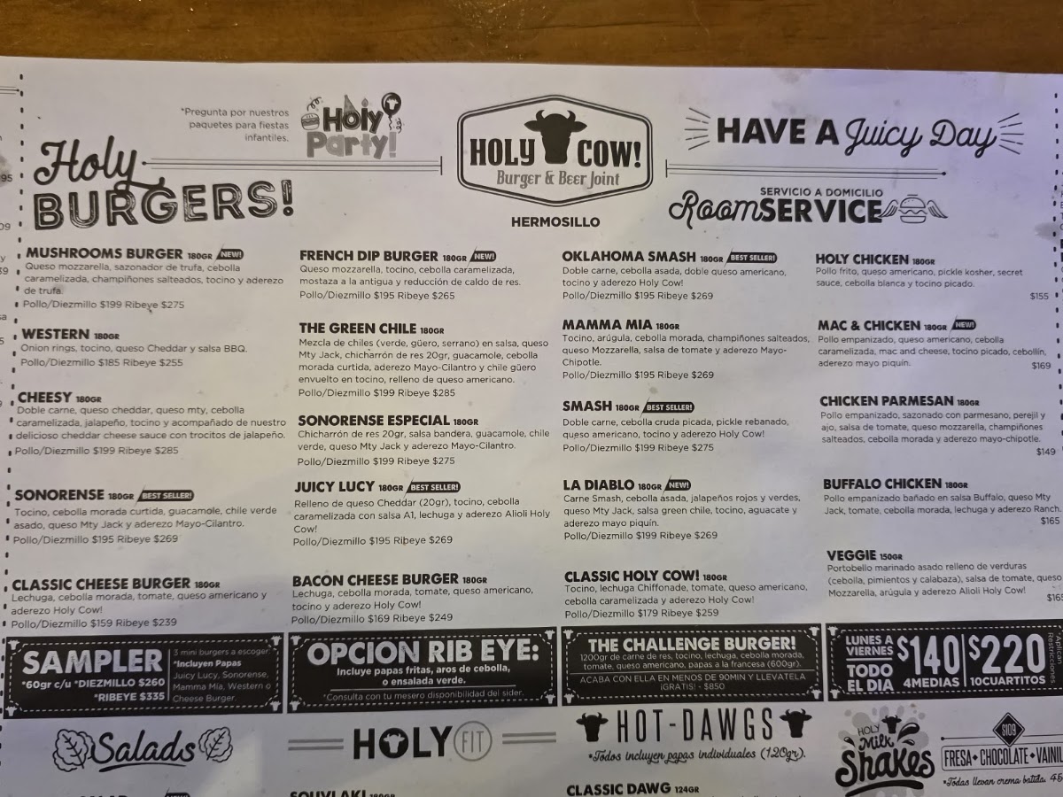 Holy Cow! Burger & Beer Joint Menu Photo 9