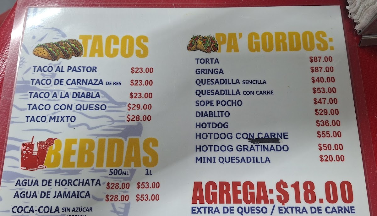 Hot Dogs Y Tacos Al Pastor El Gordo Menu Photo 2