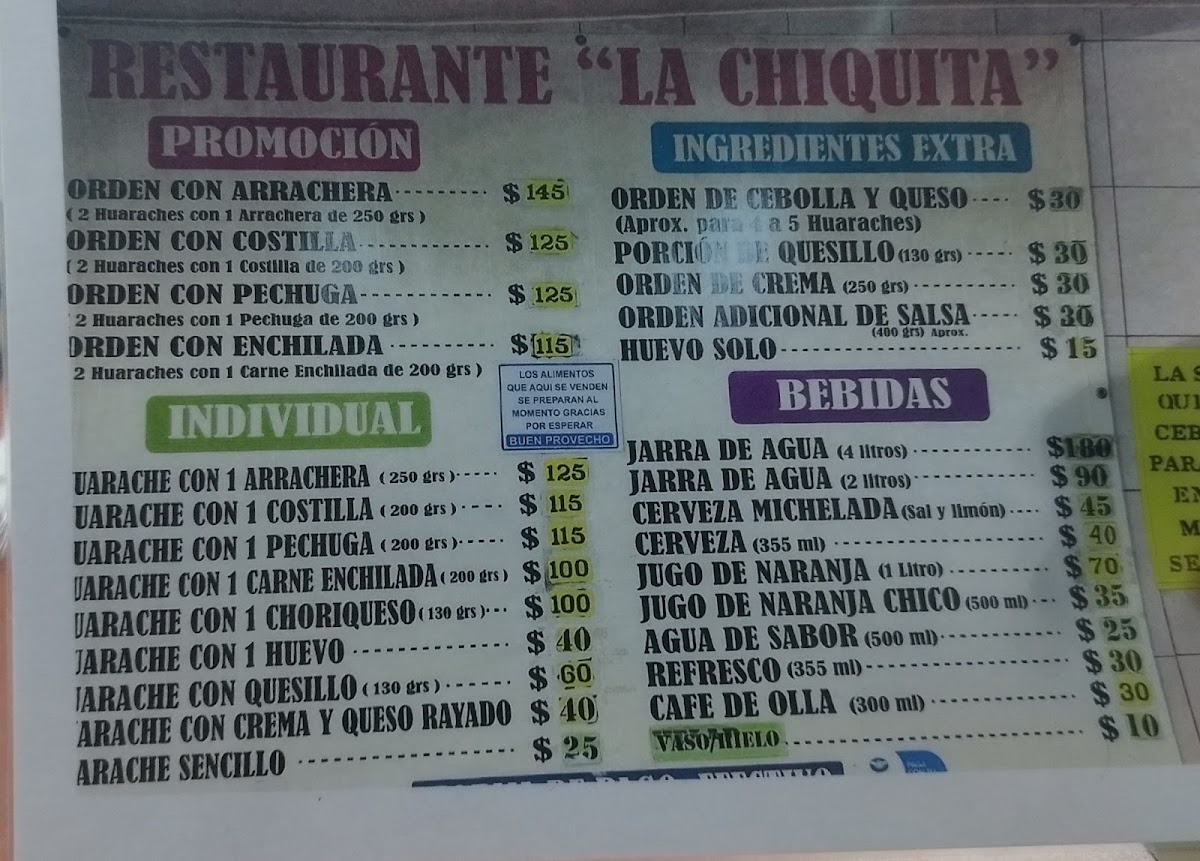 Huaraches La Chiquita Menu Photo 8