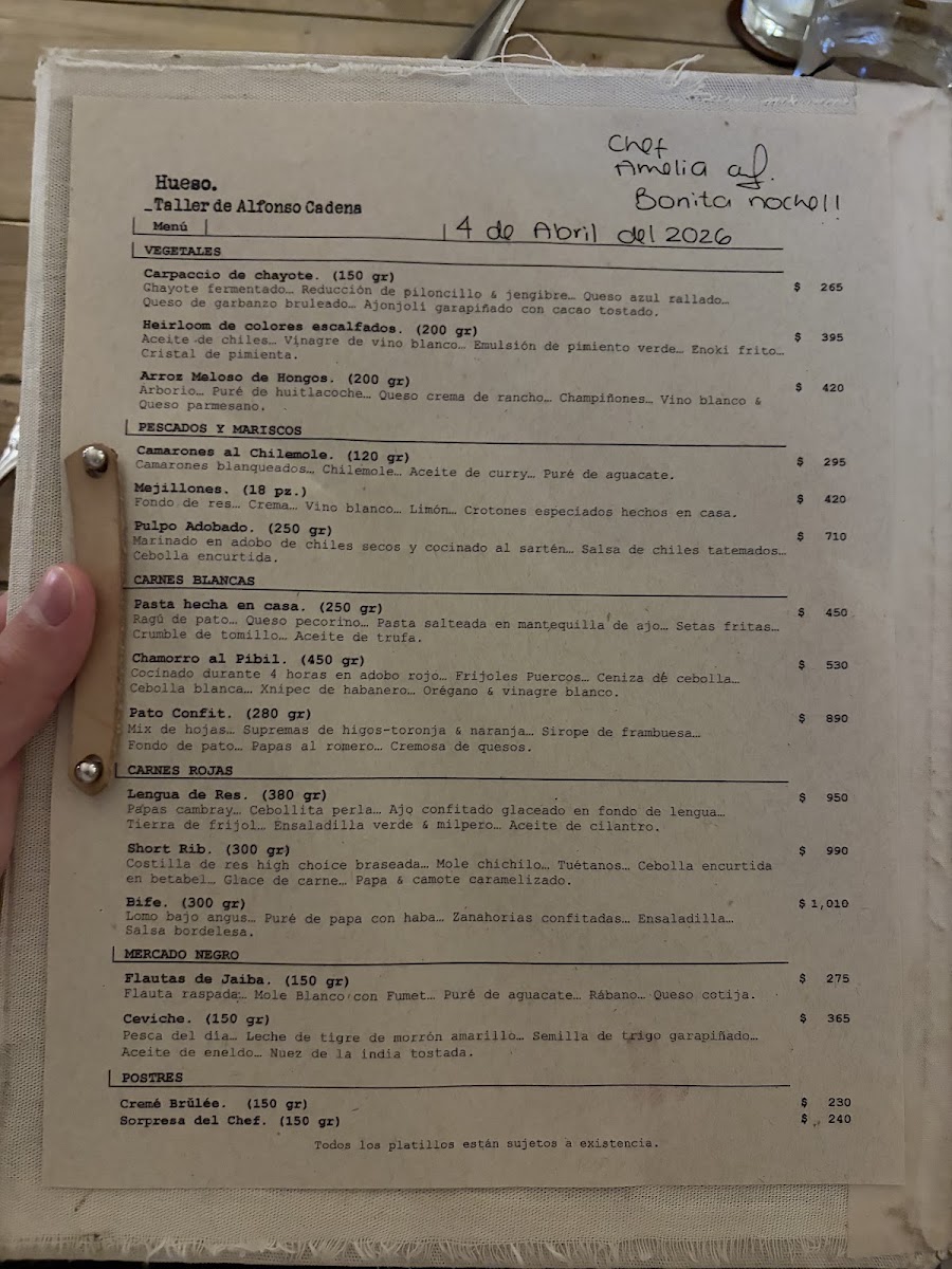 Hueso Restaurante Menu Photo 2