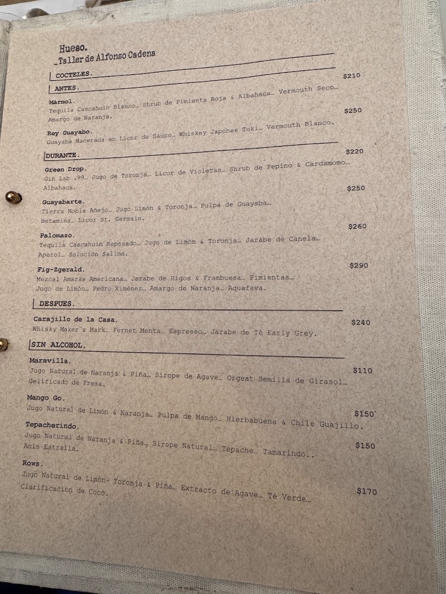 Hueso Restaurante Menu Photo 3