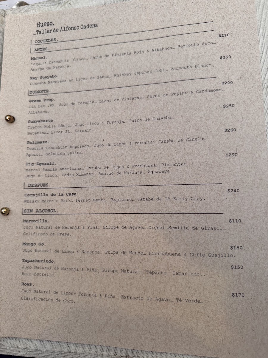 Hueso Restaurante Menu Photo 4