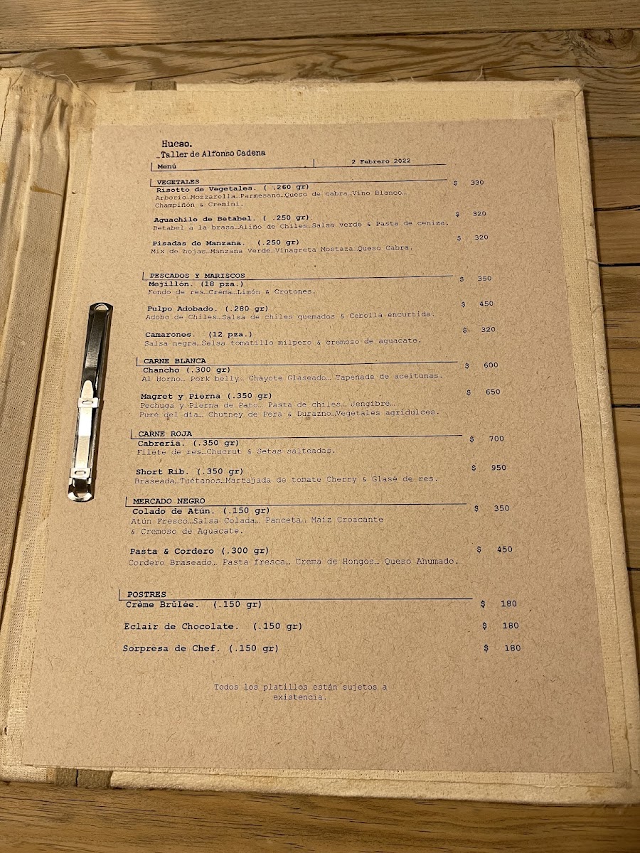 Hueso Restaurante Menu Photo 6