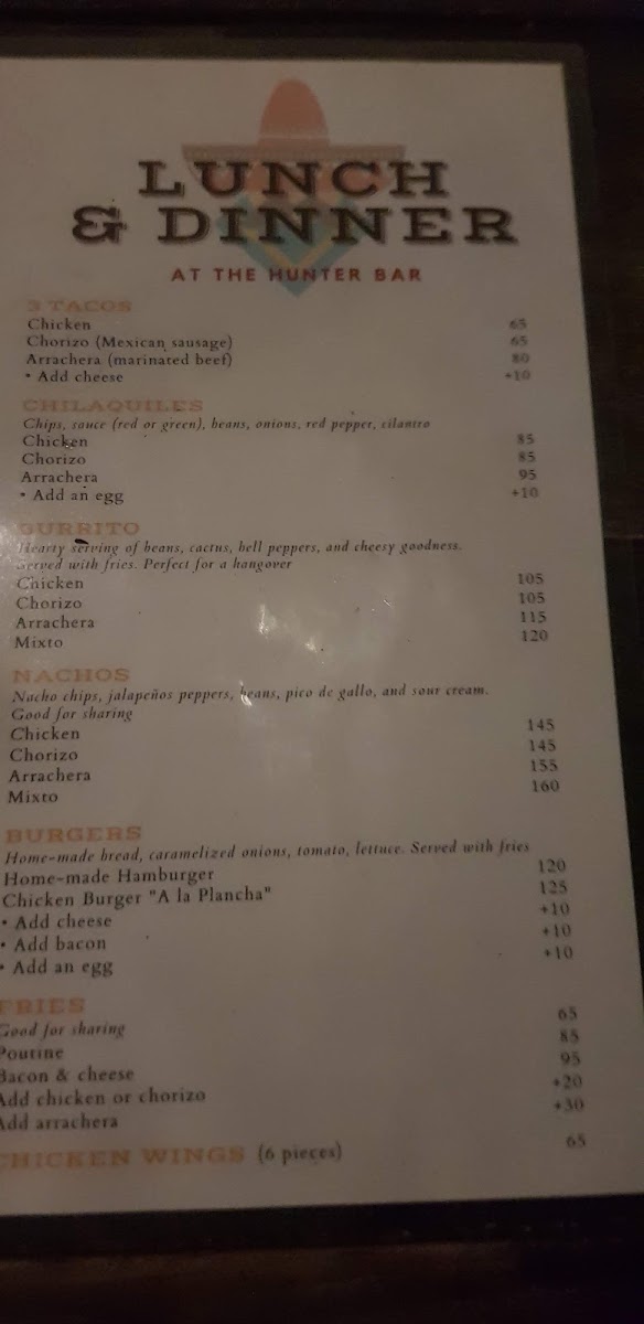 Hunter Bar Cancun Menu Photo 4