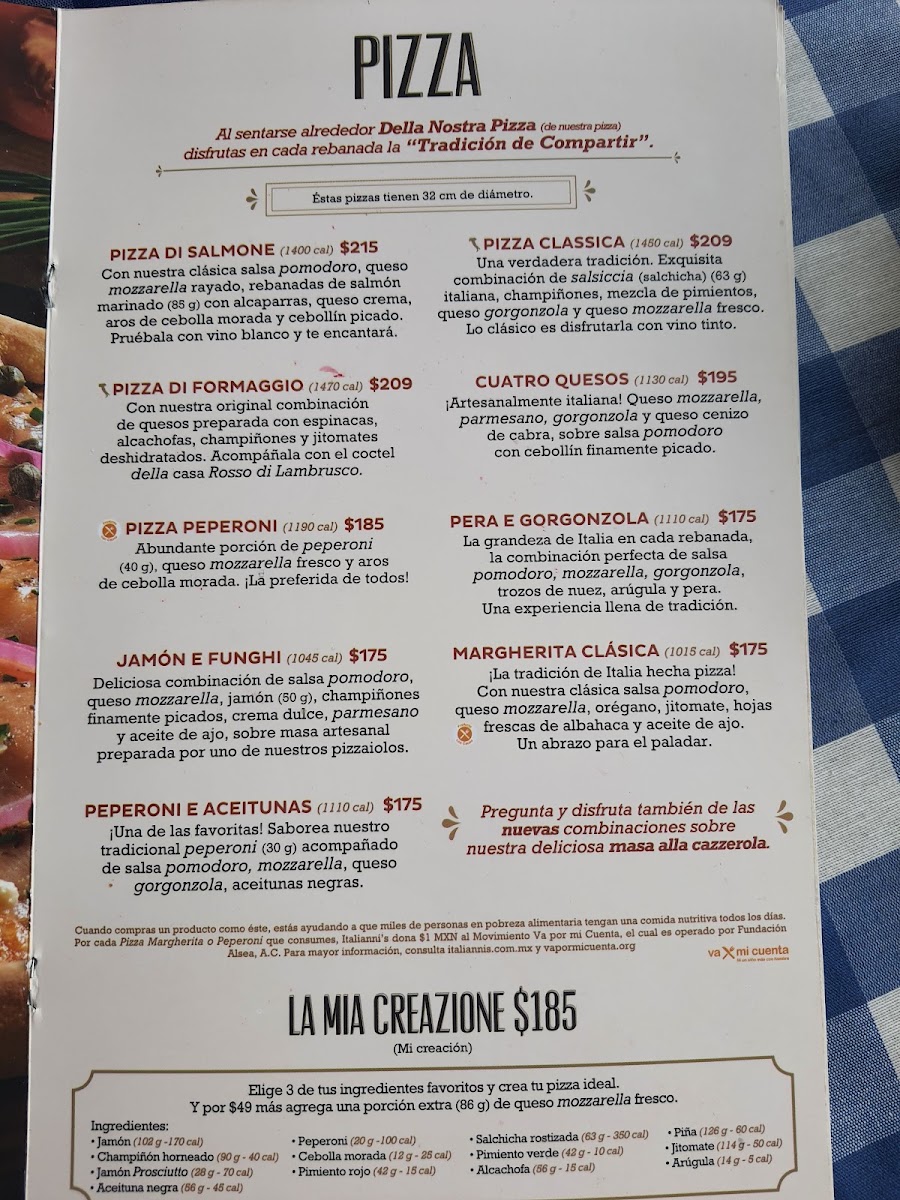 Italianni's Lomas Verdes Menu