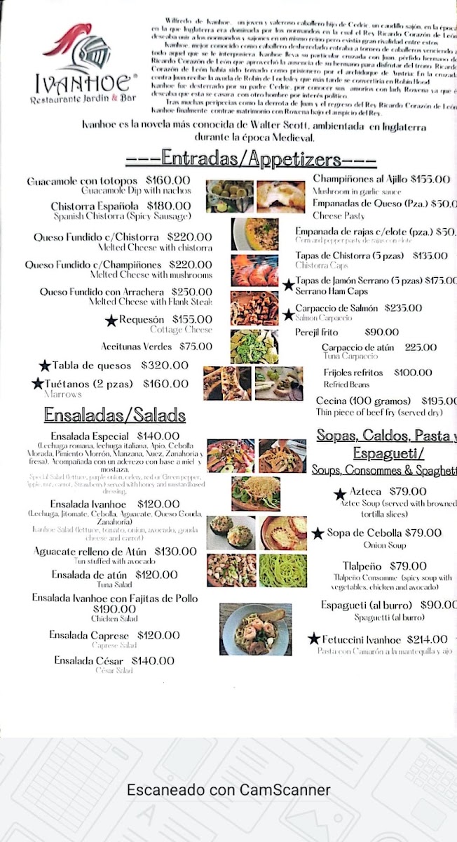 Ivanhoe Restaurante Menu Photo 2