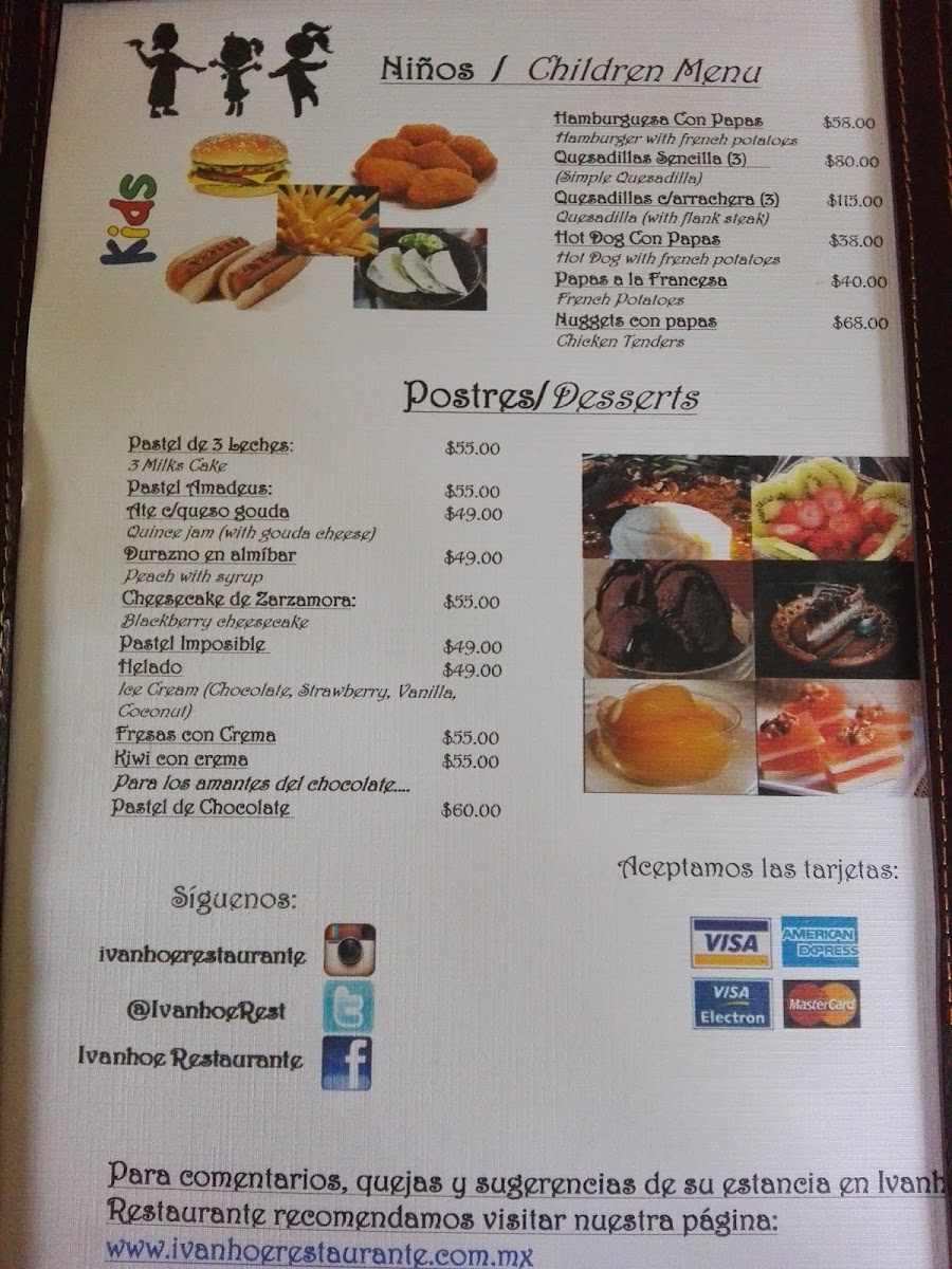 Ivanhoe Restaurante Menu Photo 9