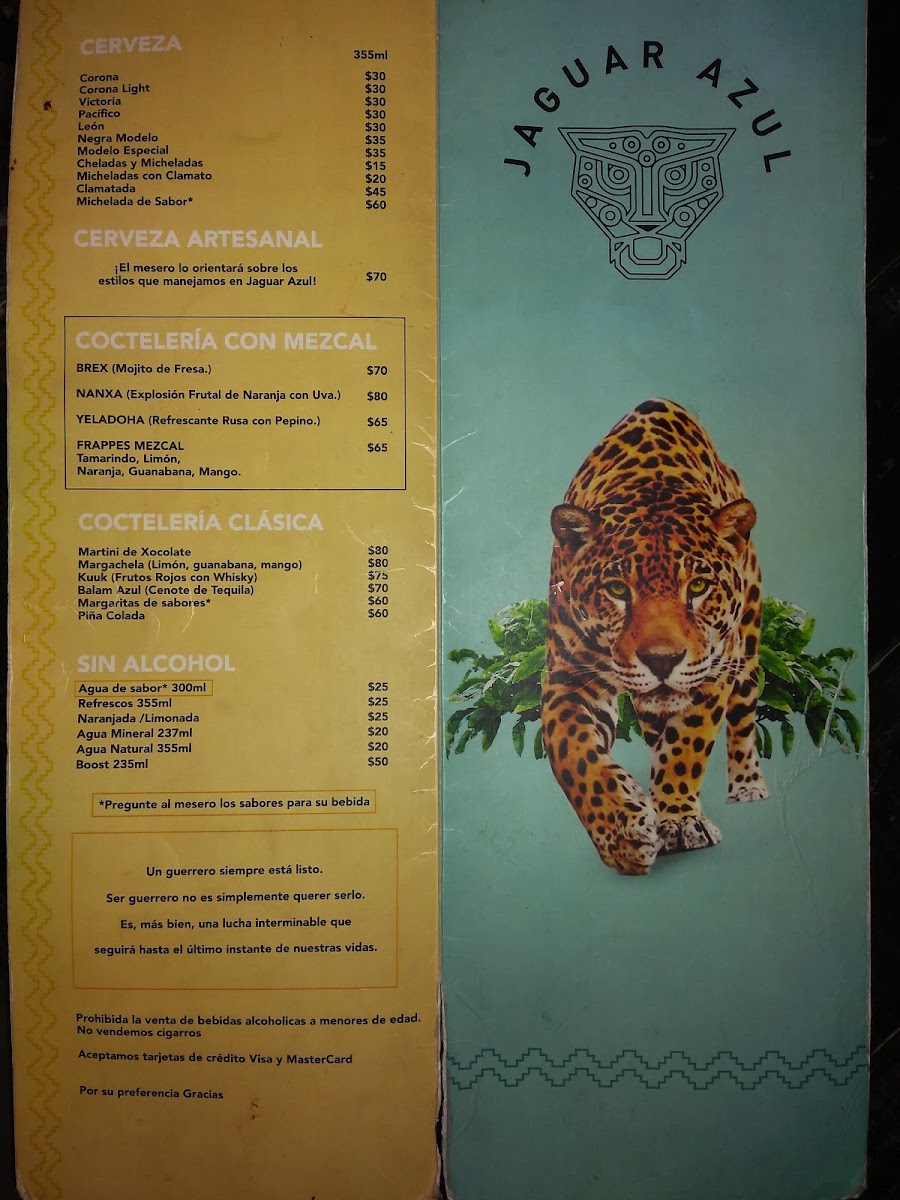Jaguar Azul Menu Photo 6