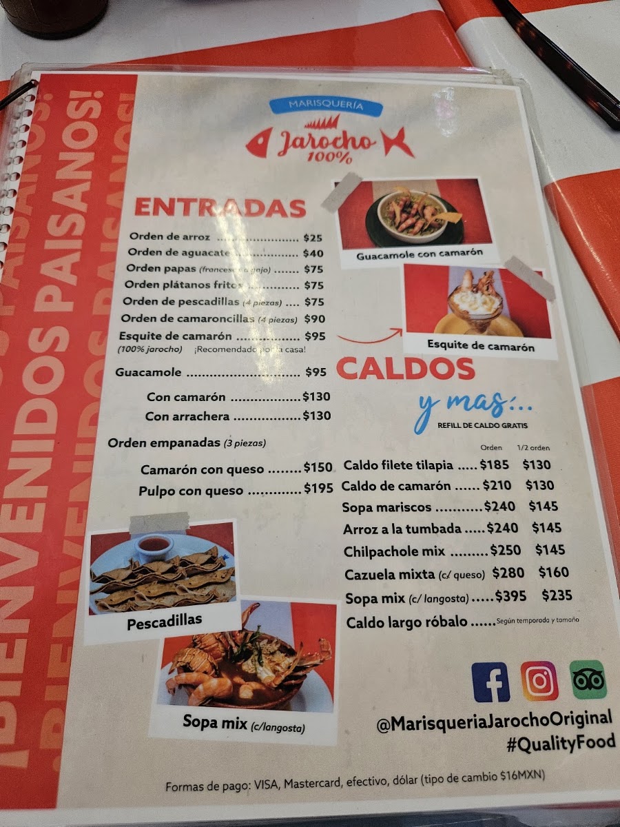 Jarocho 100 Cockteleria Menu