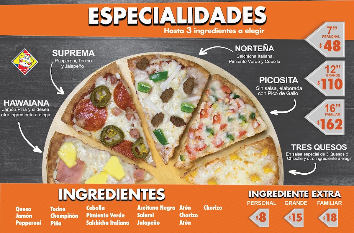 Josephino's Pizza - Valle Menu