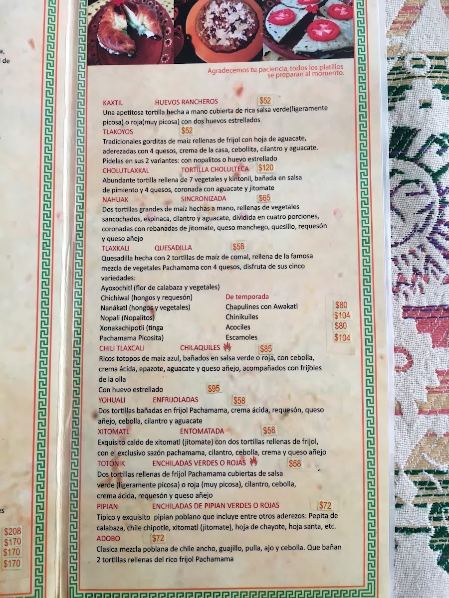 Koatlikue Pachamama Menu Photo 2