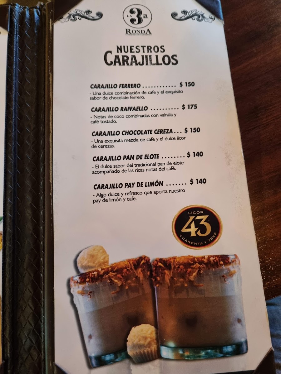 La 3A Ronda Menu