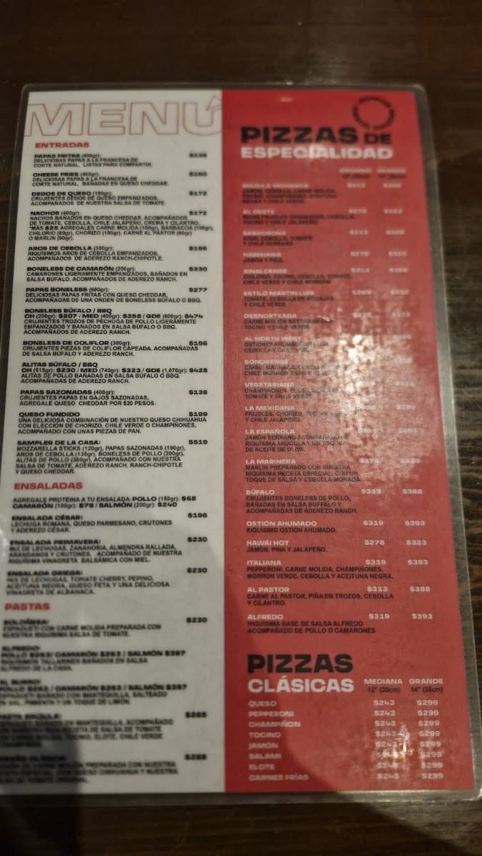 La Brujula Pizza Menu