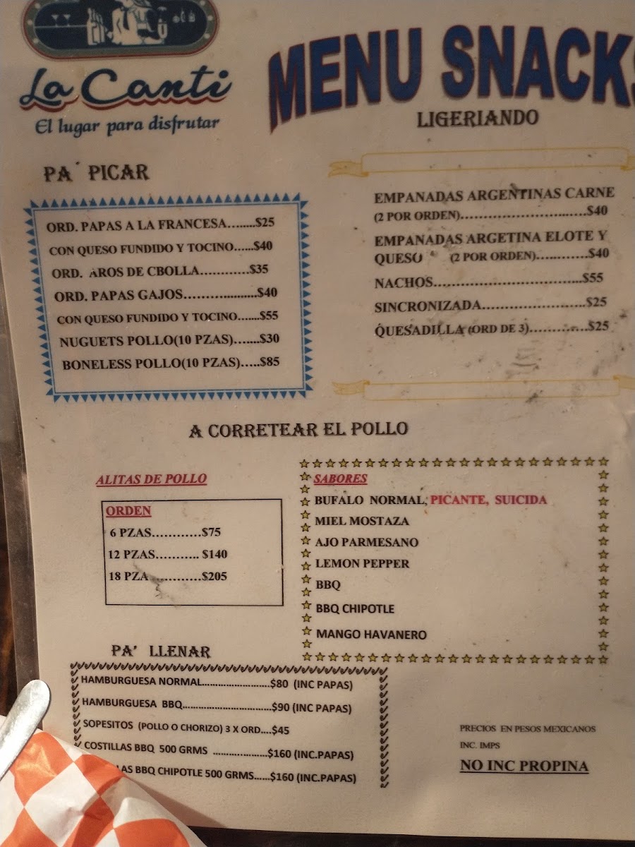 La Canti Menu