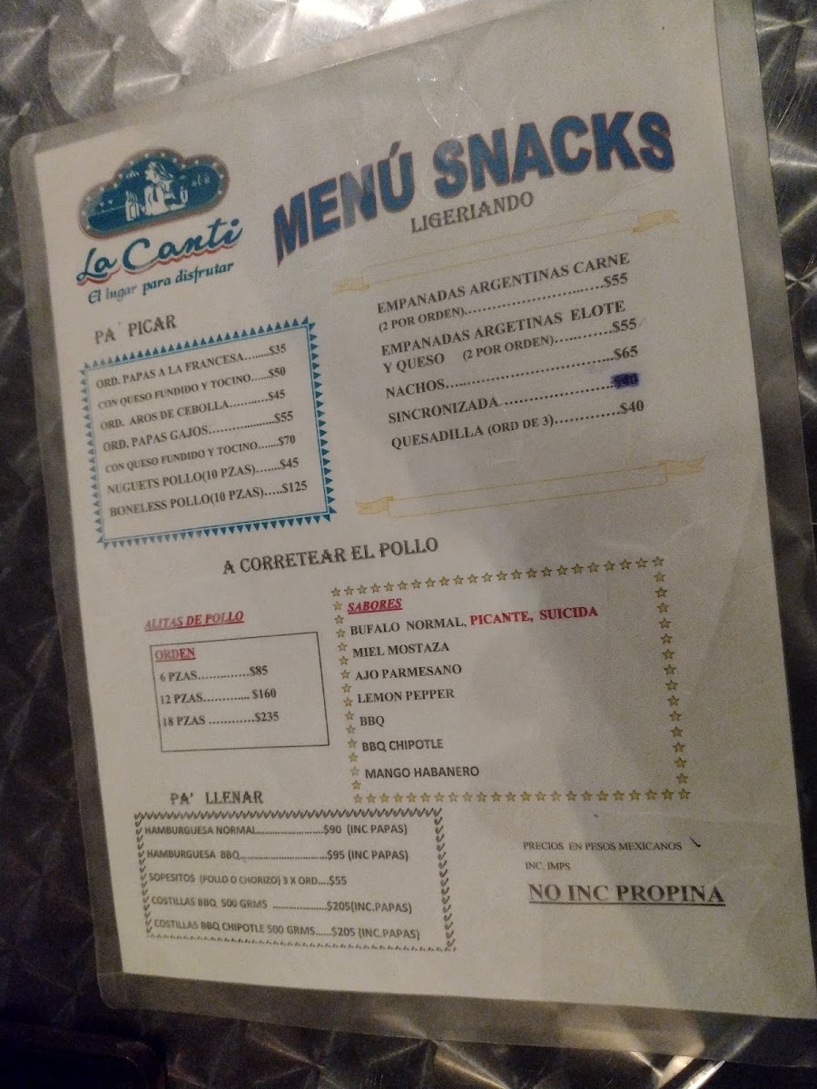 La Canti Menu Photo 2
