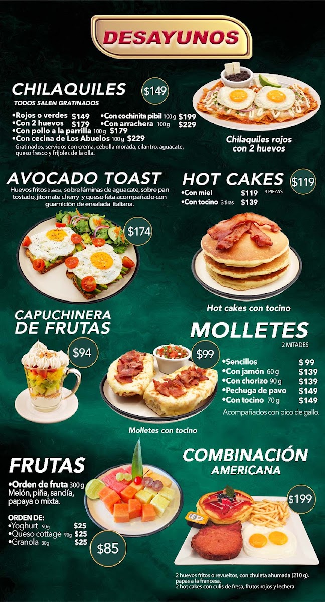 La Casa De Los Abuelos - Puente De Alvarado Menu