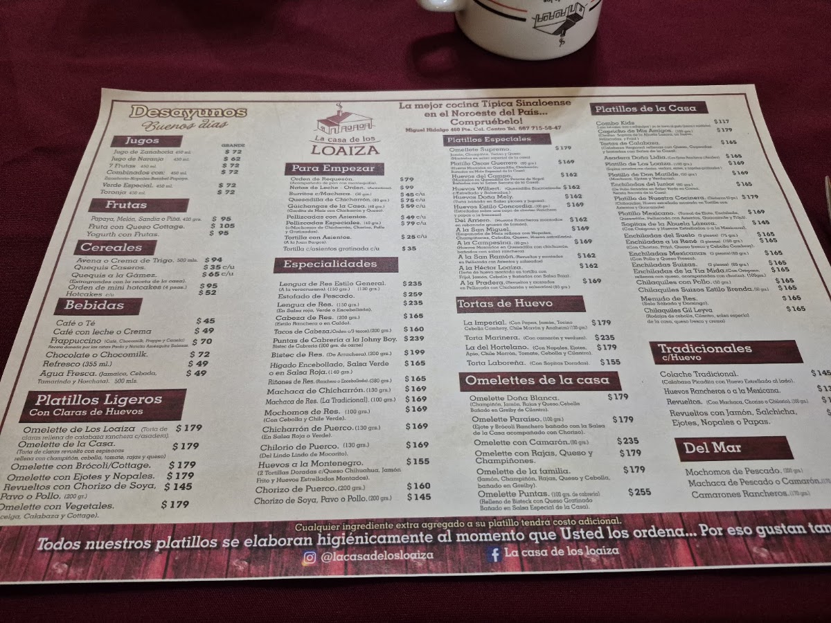 La Casa De Los Loaiza Menu Photo 5