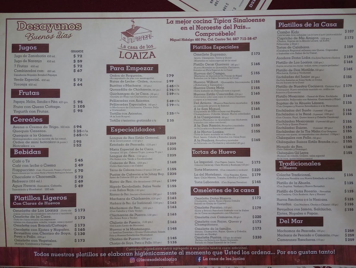 La Casa De Los Loaiza Menu Photo 6