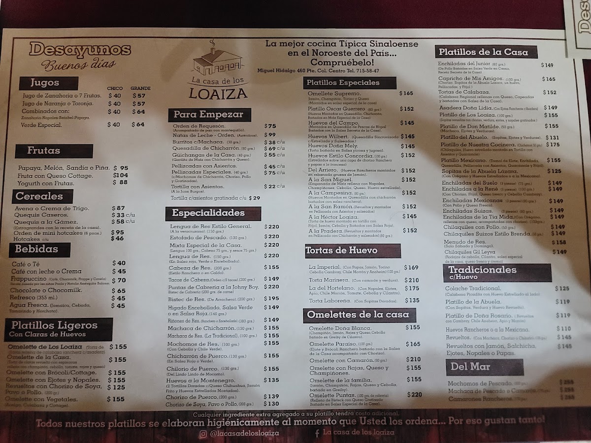 La Casa De Los Loaiza Menu Photo 9