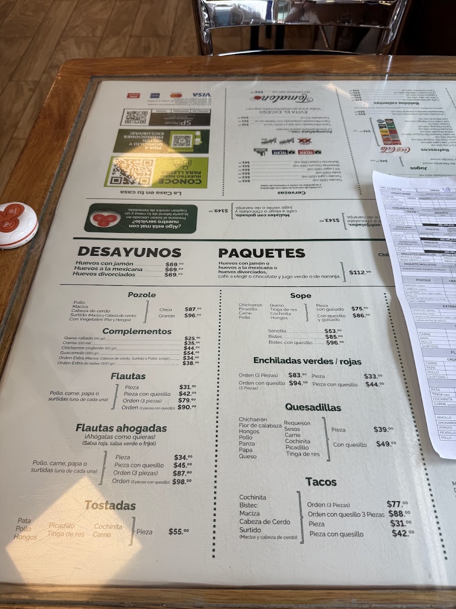 La Casa De Toño En Las Águilas Menu