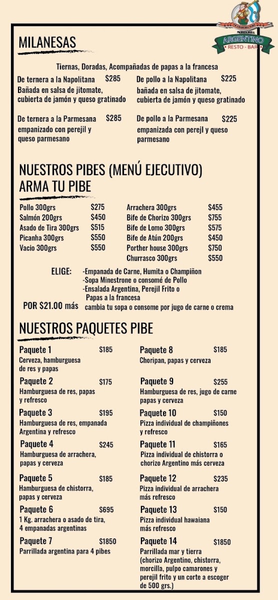 La Casa Del Pibe Menu