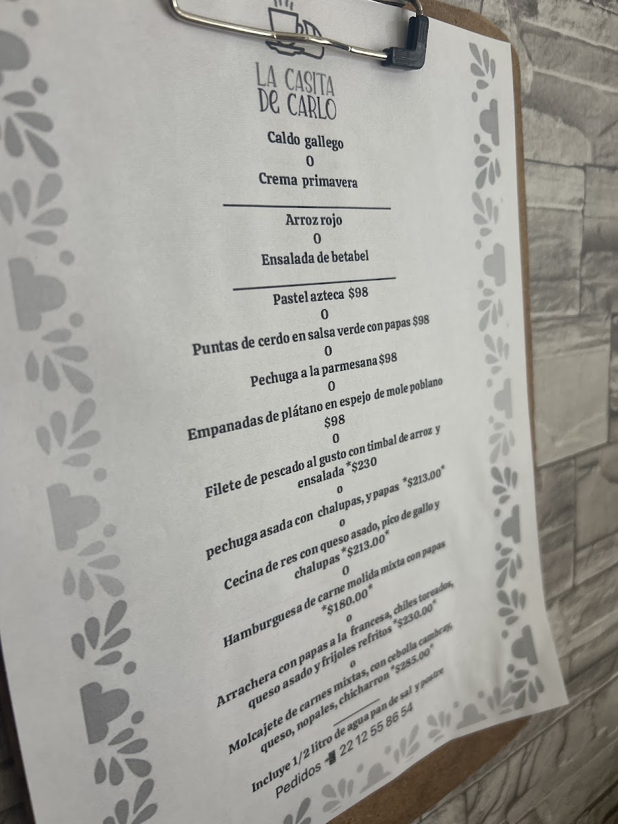 La Casita De Carlo Menu