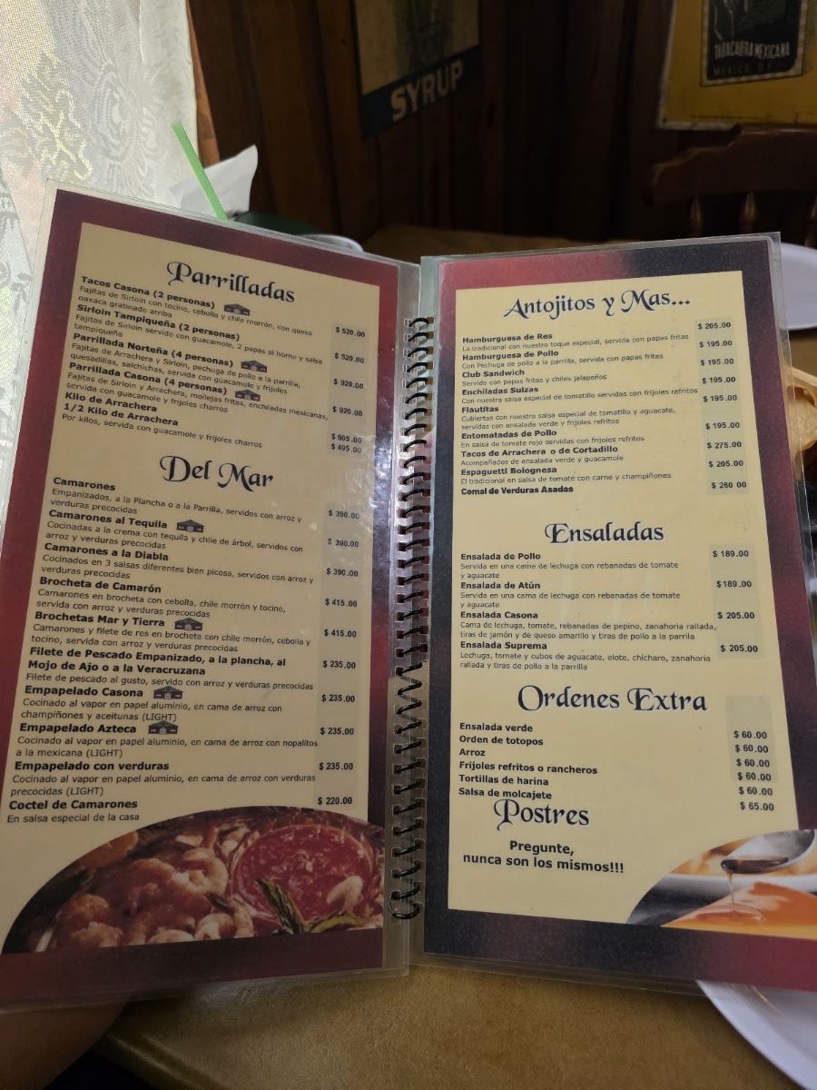La Casona Menu