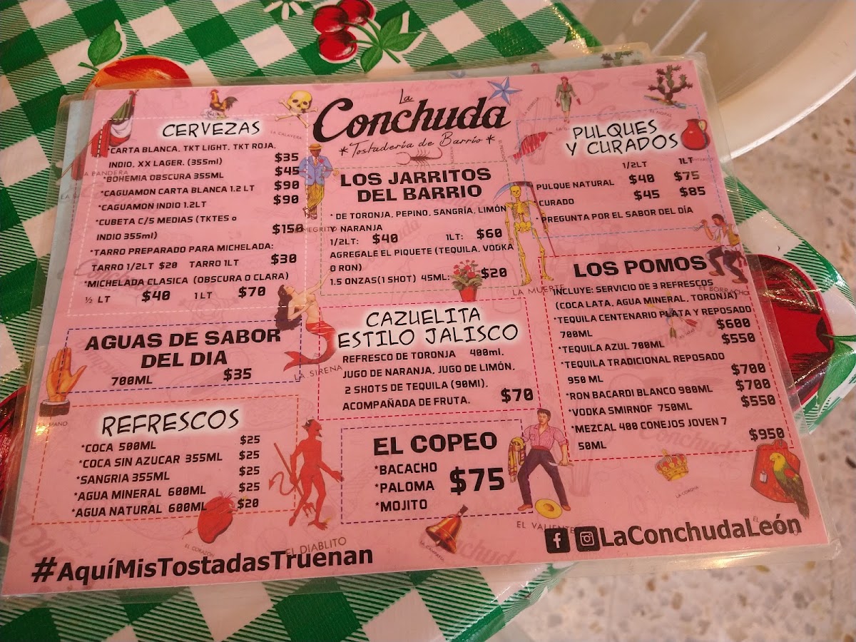 La Conchuda Menu