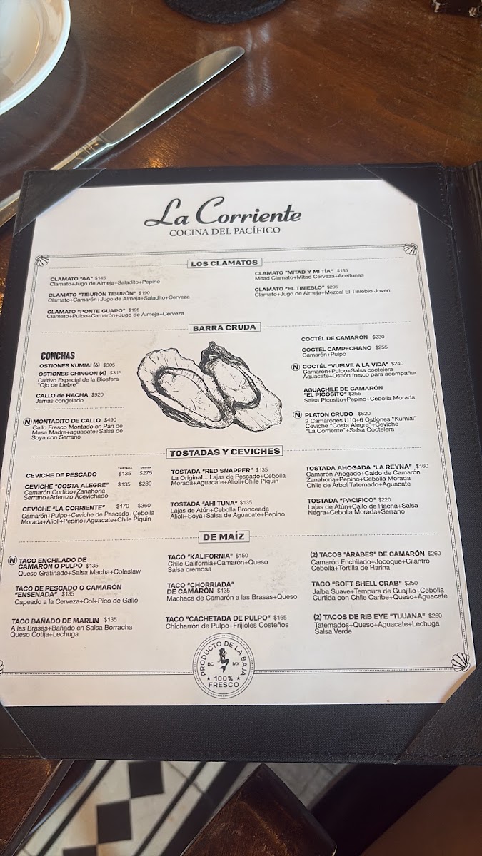 La Corriente Cevichería Nais Menu