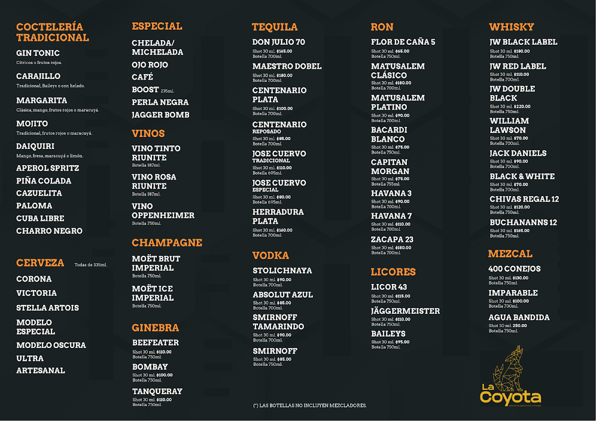 La Coyota Cancún - Cocina & Mixología Menu Photo 2