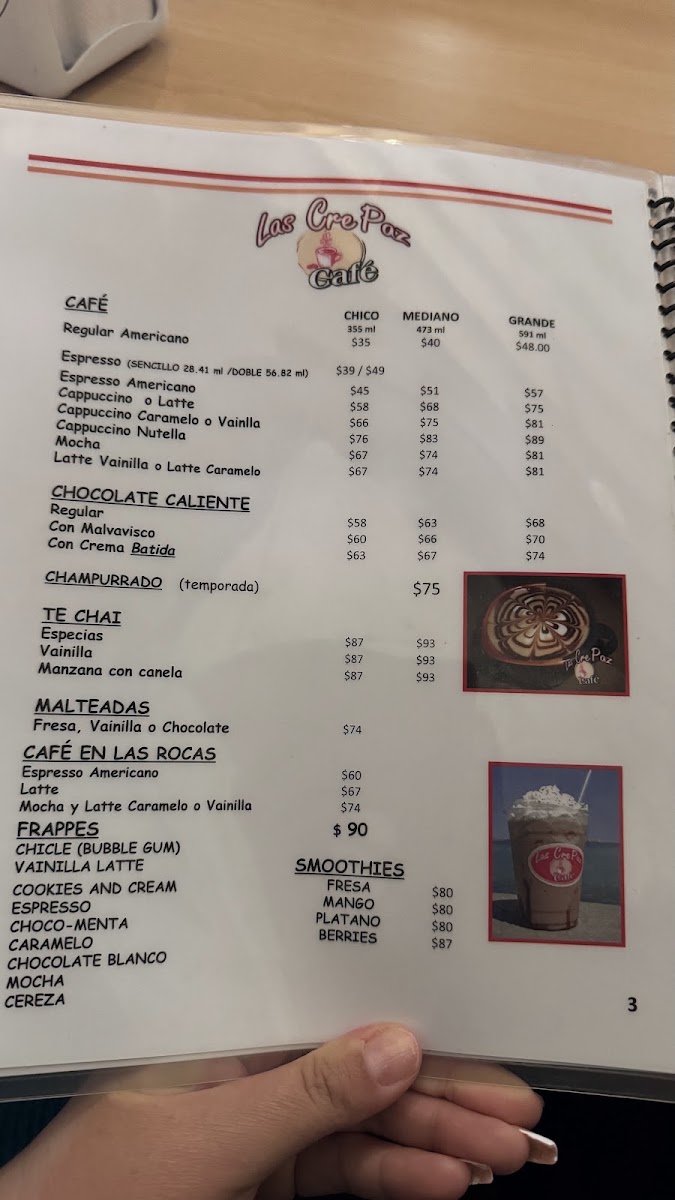 La Crepa Cafe Menu